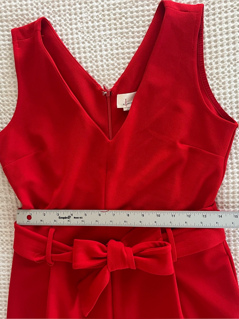 ANTHROPOLOGIE RED CATHY STRUCTURED JUMPSUIT SZ Medium - Picture 5 of 15